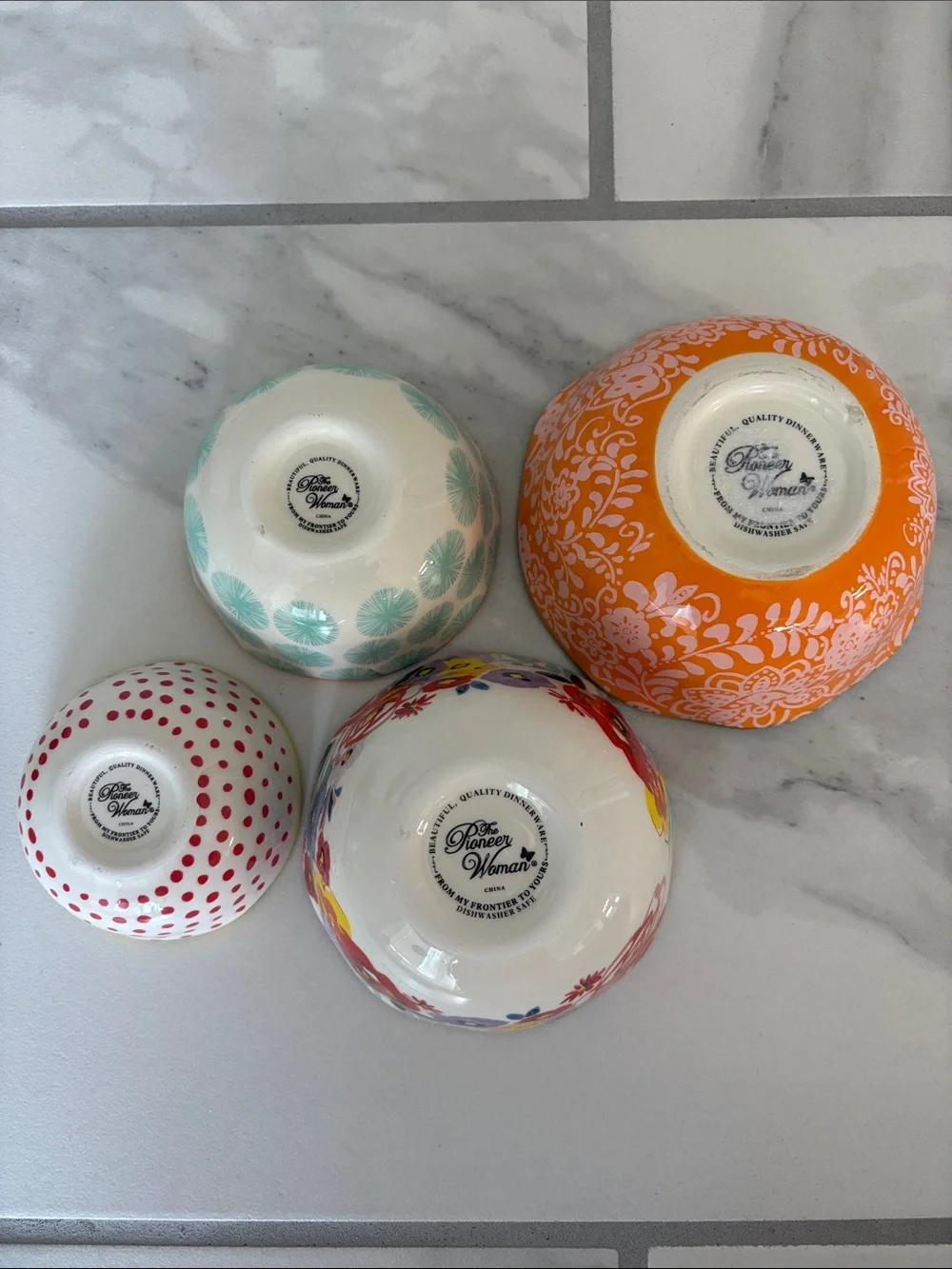 The Pioneer Woman Flea Market 4-Piece Ceramic Decorated Measuring Bowls